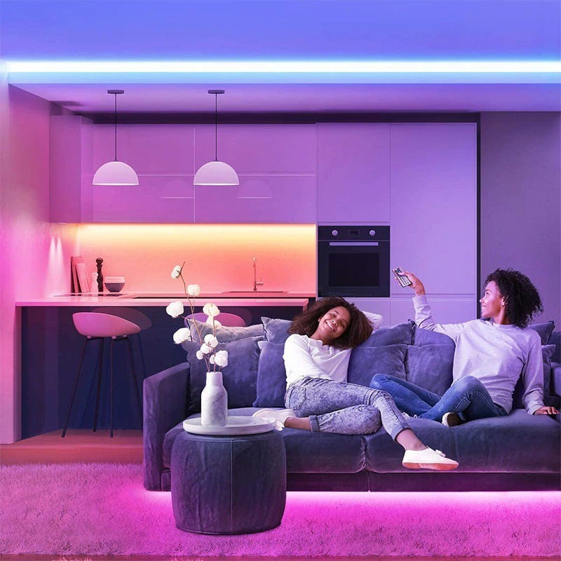 Tira Cinta Led Luces 5050 Rgb Con Control Remoto 5m Multicolor