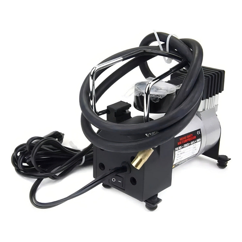 Compresor Aire Portátil Vehicular Neumáticos 220psi Con Manómetro Gris 50/60hz Monofásica