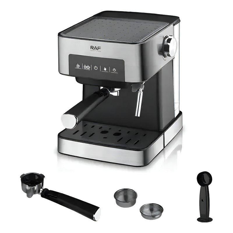 Máquina Cafetera Espresso Espumador De Leche Antigoteo Plateado