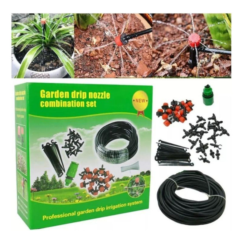 Kit De Riego Para Jardin Sistema Automático Goteo Para Patio