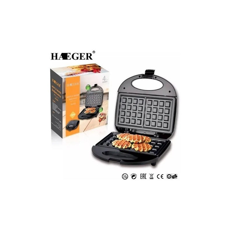 Maquina Wafflera Potente Waffles En 5 Min Negro