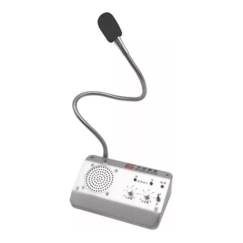 Intercomunicador Microfono Para Bancos Y Cajas Citofono Plateado
