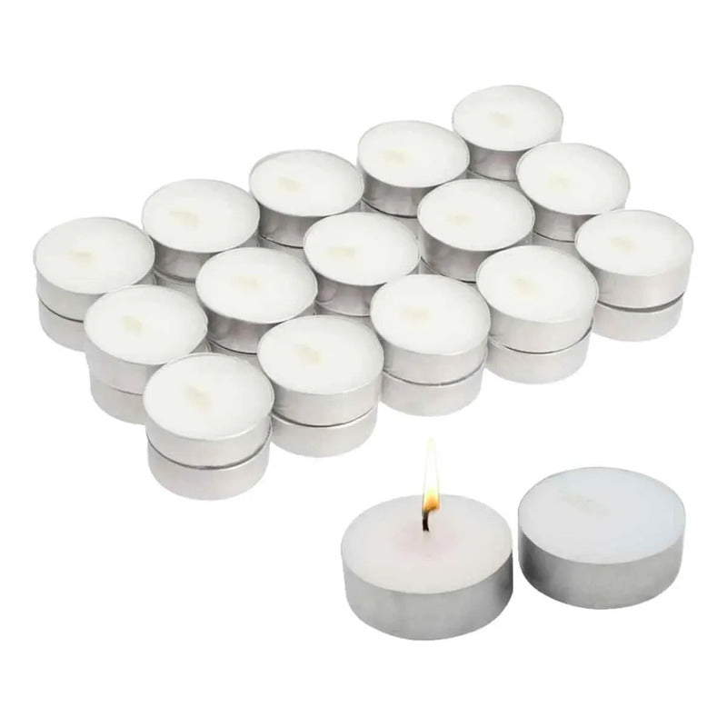 Pack Velas Tealight Blancas Decorativas Hogar Oficina 50/150 Blanco Lisa Sin Aroma 150 Velas