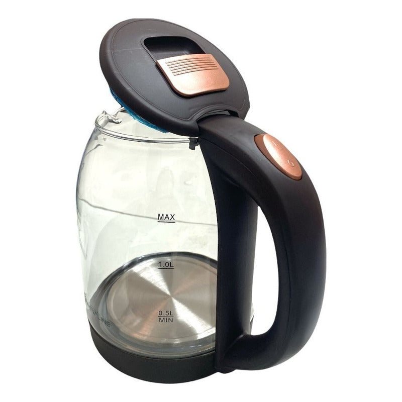 Hervidor De Agua Haeger Vidrio 2l Negro 600w Corte Automático