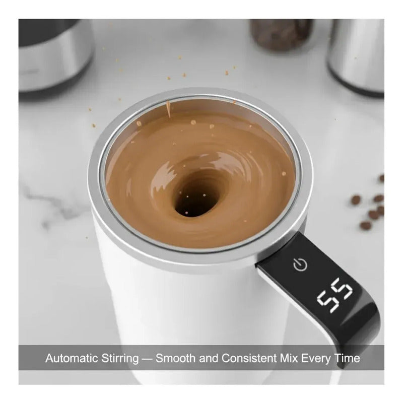 Taza Mezcladora Auto Agitable Café Bebidas Térmica Blanco