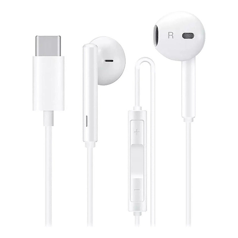 Audifonos Manos Libres Tipo C Para Celular Color Blanco Genérica