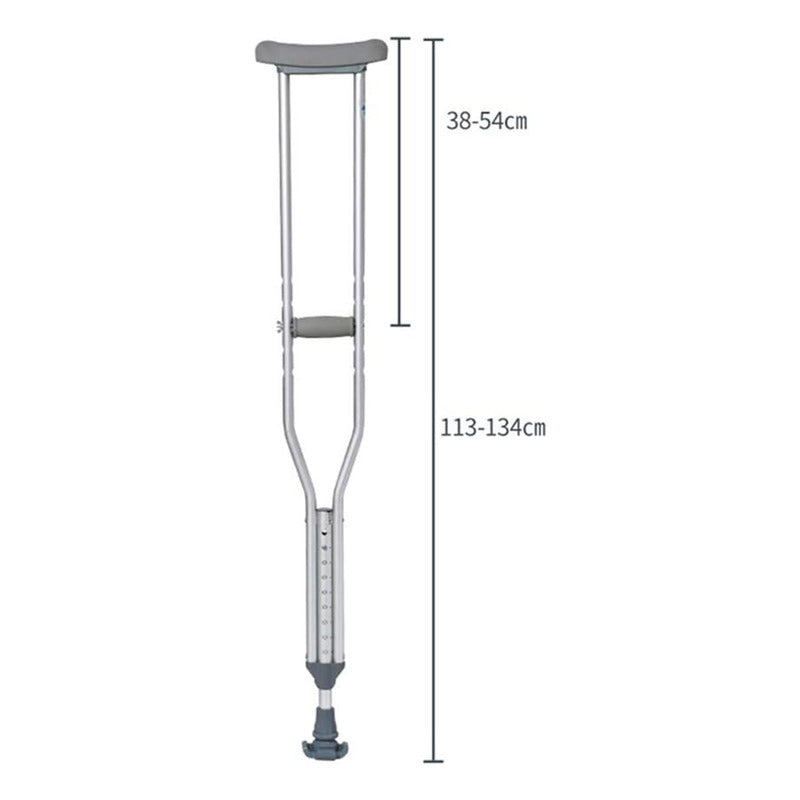 Muletas Axilar Aluminio Pack X2 Bastones Goma Antideslizante Gris Oscuro