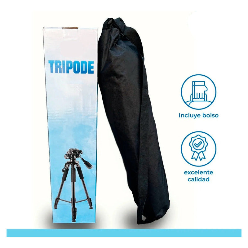 Trípode Universal Aluminio 1.7mts Profesional Cámara Negro