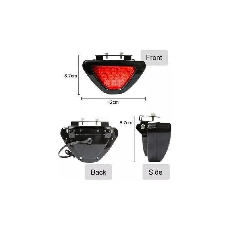 Luz De Stop De Freno Auxiliar Triangular Led Roja 12v