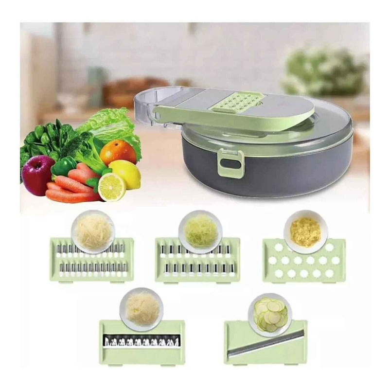Picador Cortador 10 En 1 Rallador Multiuso Verduras Frutas