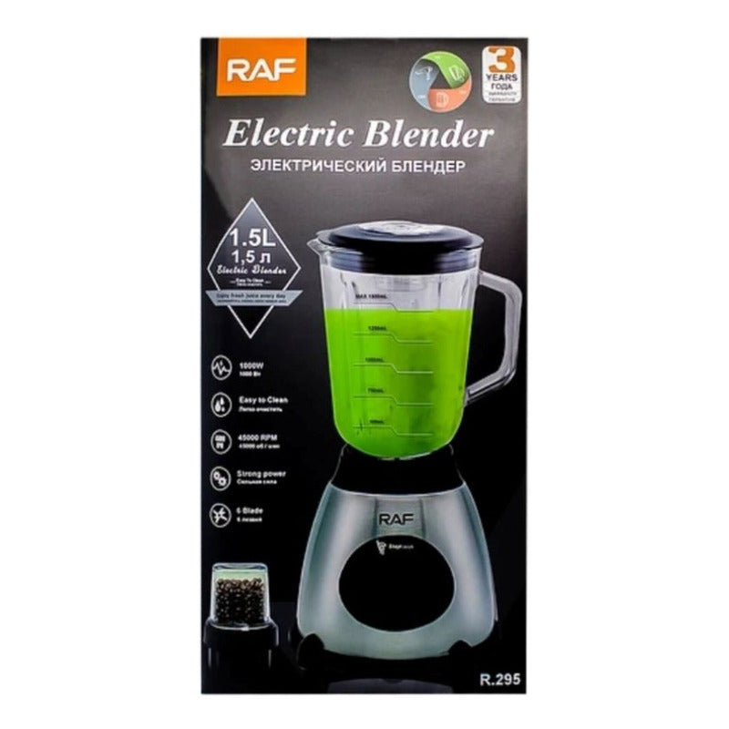 Licuadora 2 En 1 Vaso De Vidrio Resistente De Alta Calidad Plateado
