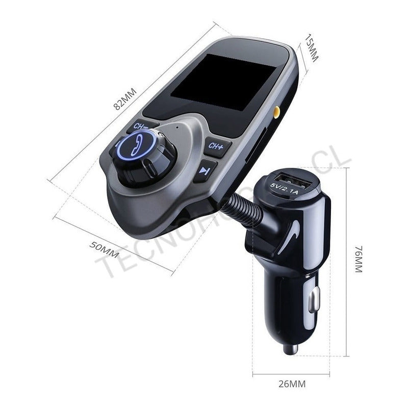 Transmisor Fm Audio Bluetooth Y Usb Cargador Para Autos 12v
