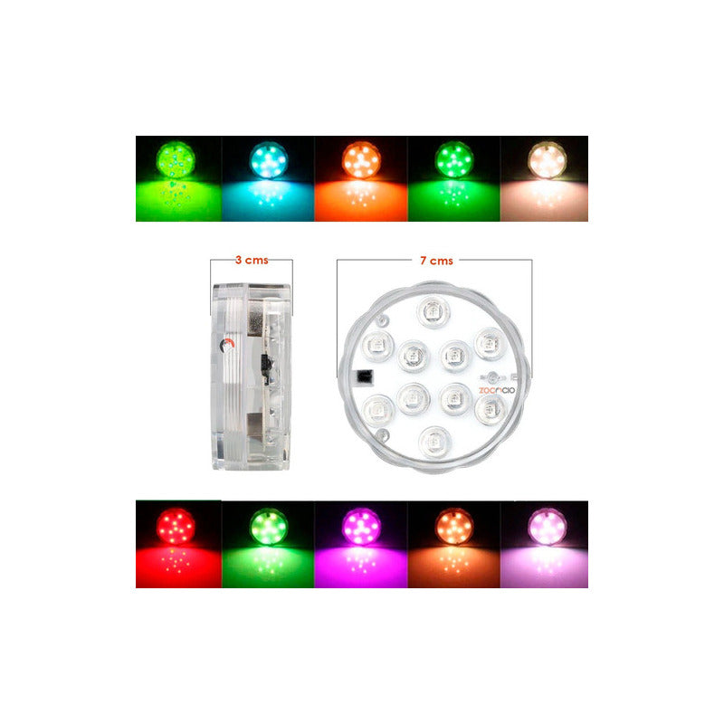 Pack X 4 Luz Led Sumergible Piscina Jacuzzi Decoraciones
