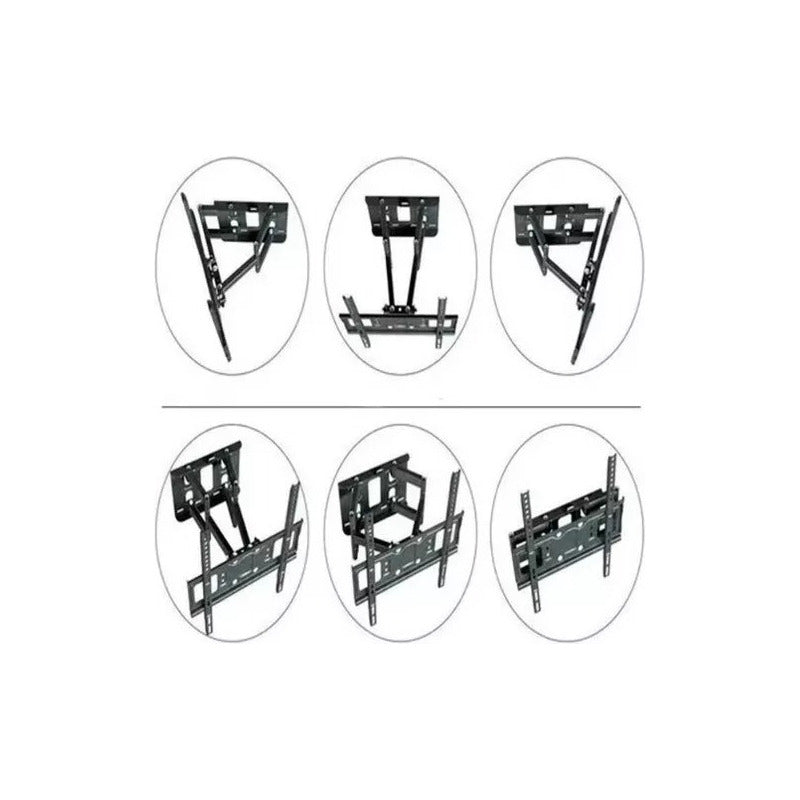 Soporte Tv  32 A 80  Doble Brazo Inclinacion Regulación 50kg Negro