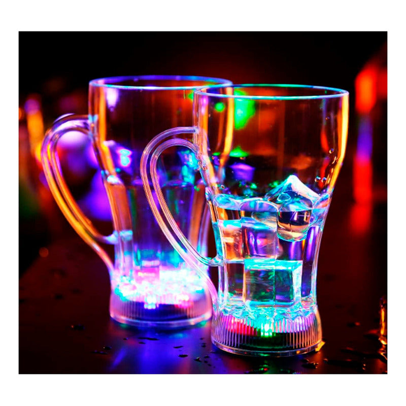 Pack X4 Vasos Luminosos Led Tazón De Colores Copete Cotillon Colores