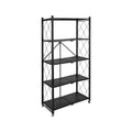 Estante Plegable Multiuso Metal 5 Niveles Con Ruedas Negro