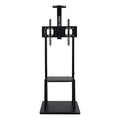 Soporte Madera Tv Movil Con Ruedas 32 A 70 Base Pedestal Negro