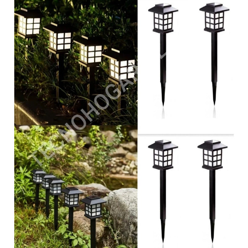 Pack X4 Luz Solar Con Estaca Exterior Tierra Jardín