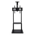 Soporte Madera Tv Movil Con Ruedas 32 A 70 Base Pedestal Negro