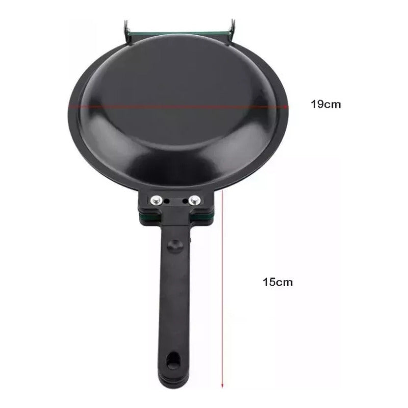 Sartén Doble Cara Antiadherente Tortillero Doble Panqueques Negro