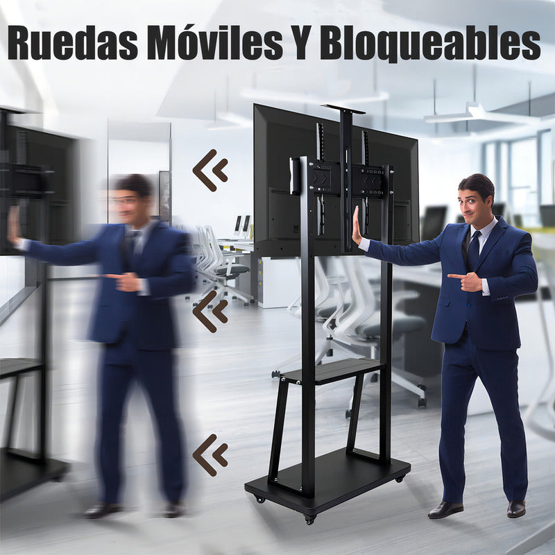 Soporte Tv Móvil Ruedas 32-70  Negro Altura Ajustable Ruisu 1700