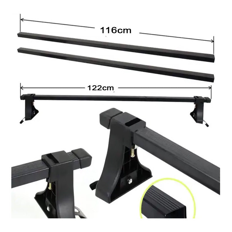 Barras Universal Porta Equipaje Parrilla Para Auto Regulable Negro