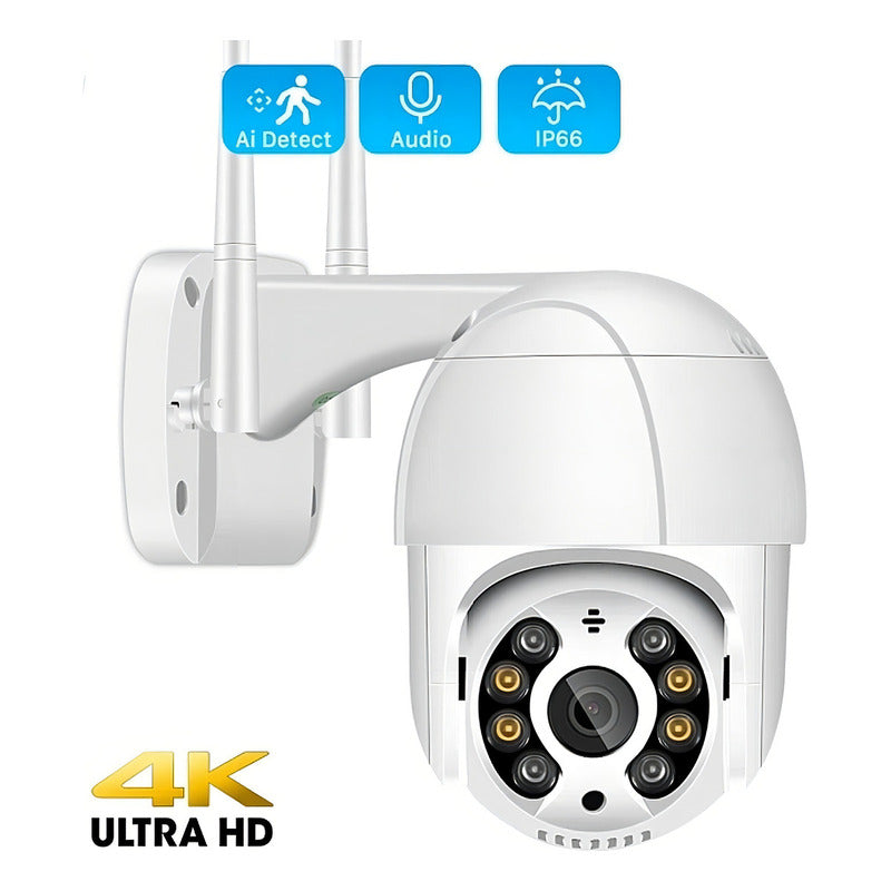 Cámara De Seguridad Jortan  Domo Exterior Wifi 360° Full Hd Blanco