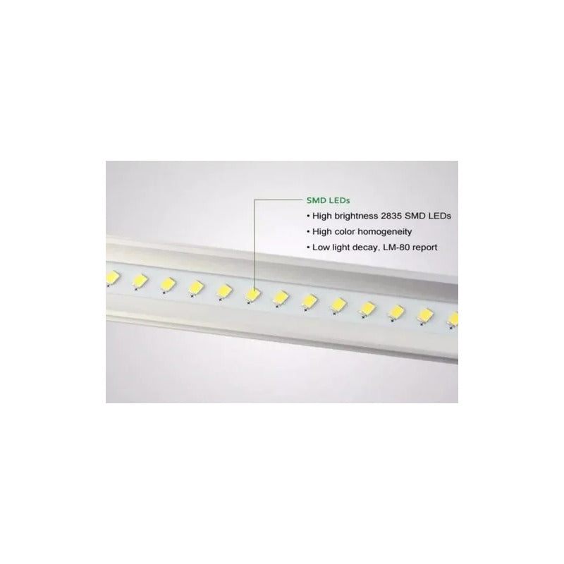 Tubo Led Con Base Canoa 18w 120cm Luz Fria Lisa Y Texturizad