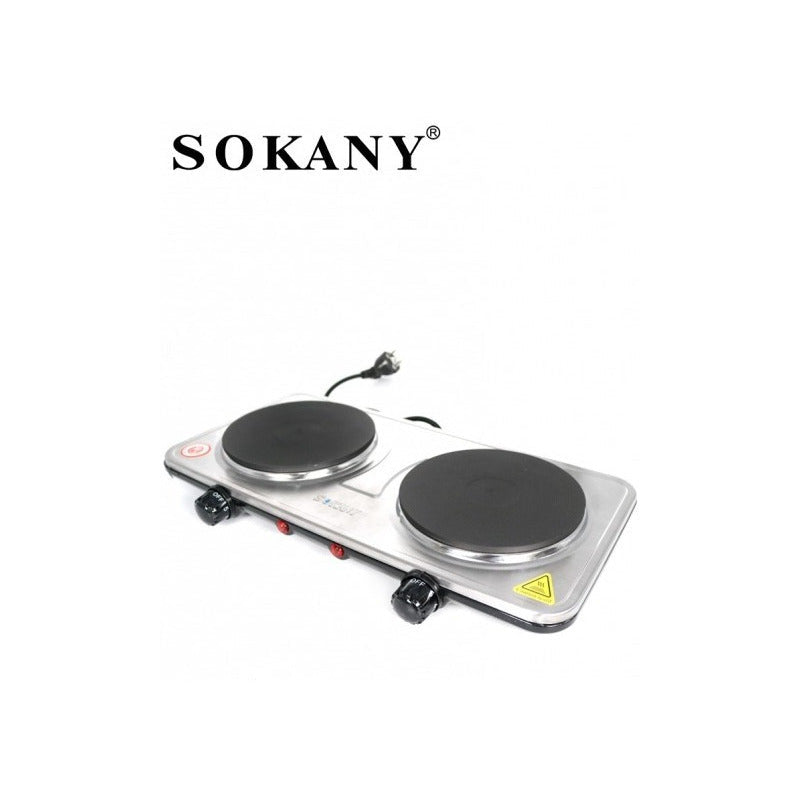 Cocina Electrica Portatil Encimera Doble Plato  - Negro