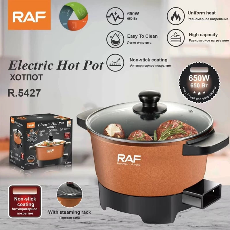 Olla Eléctrica 2.5 Litros 650w R.5427 Raf Naranja Oscuro 50/60
