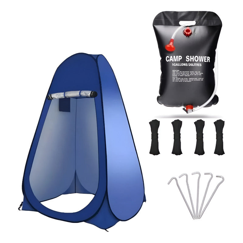 Carpa Baño Camping Vestidor Portatil + Ducha Camping Solar Verde