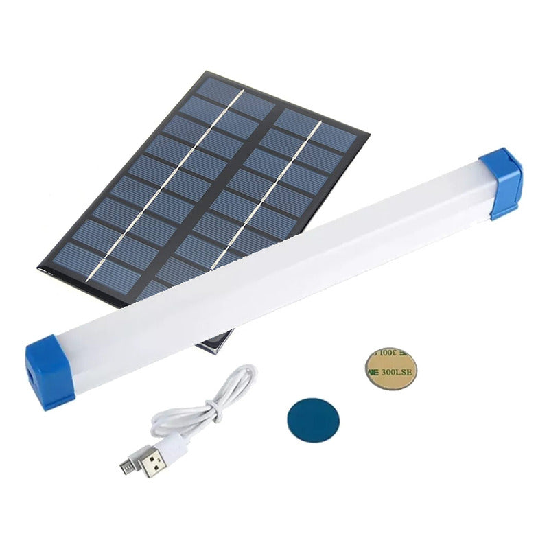 Tubo Recargable Luz Led Emergencia 60w Usb Solar Blanco