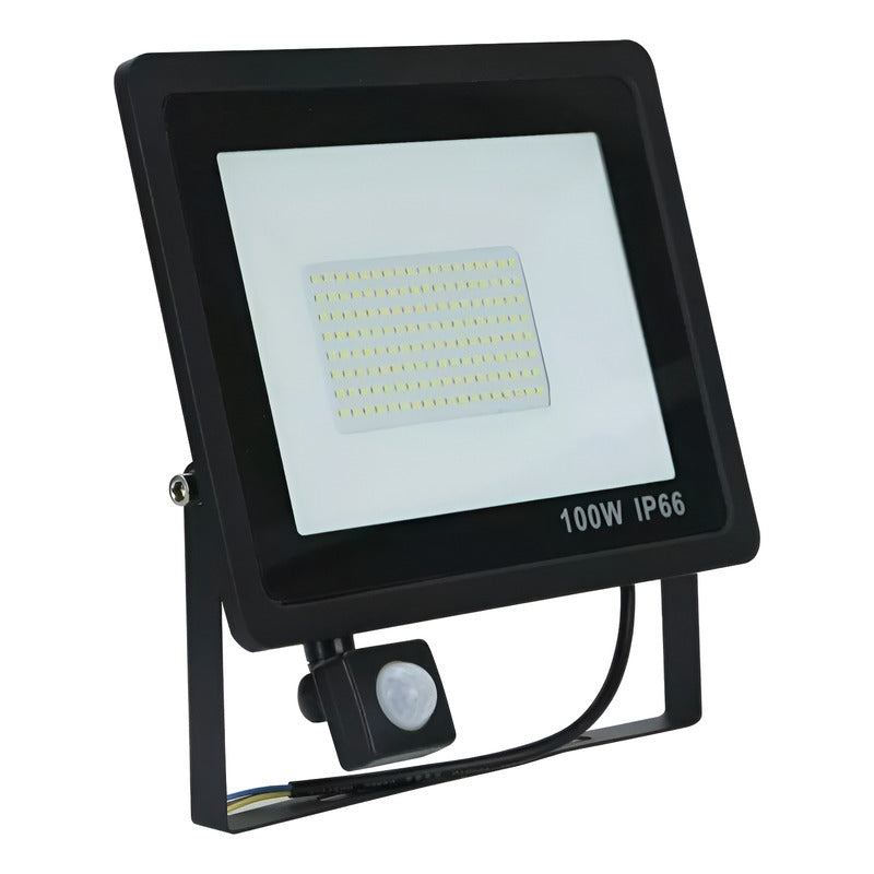 Foco Proyector 100w Con Sensor De Movimiento 220v Negro