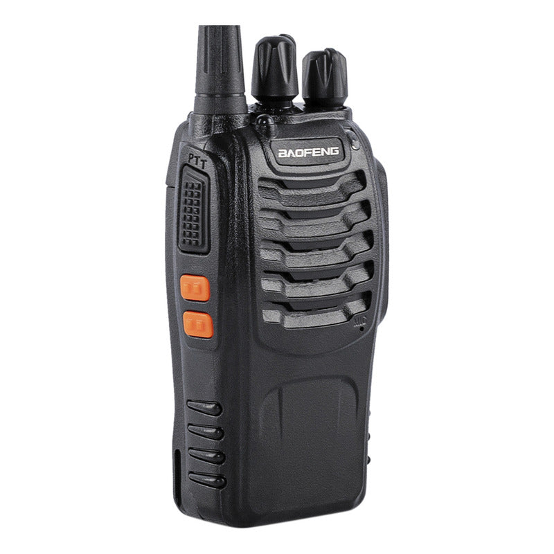 Walkie Talkie Bf-888s Negro Radio Transmisor Pack Duos Recargable Por Usb Con Linterna Led Integrada 16 Canales Uhf... 400-470 Mhz