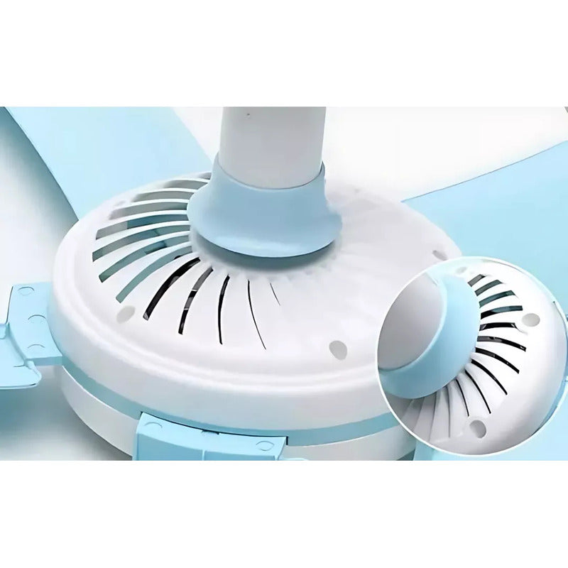 Ventilador 5 Aspas Colgante Con Enchufe A La Corriente 55 Cm 50 Blanco Celeste 30 5
