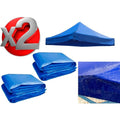 Pack 2 Lona 3x3 Repuesto Para Toldo Carpa Techo Plegable Azul