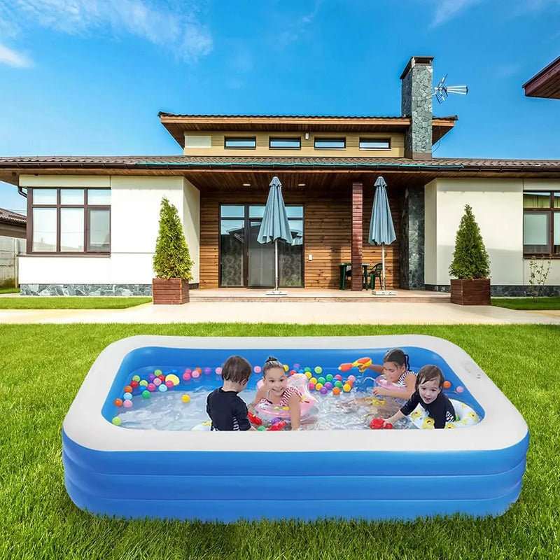 Piscina Inflable 3 Mts 3 Anillos 1050 Lts Azul