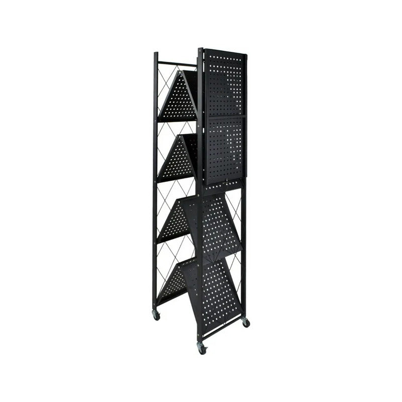 Estante Organizador Plegable 5 Niveles Ruedas Cocina Living Negro