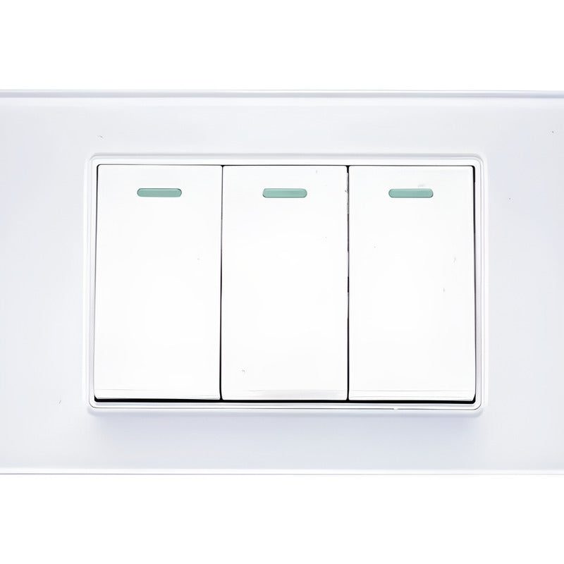 Pack X10 Interruptor Triple On/off 10a Para Hogar Y Oficina 10 A 250v Blanco