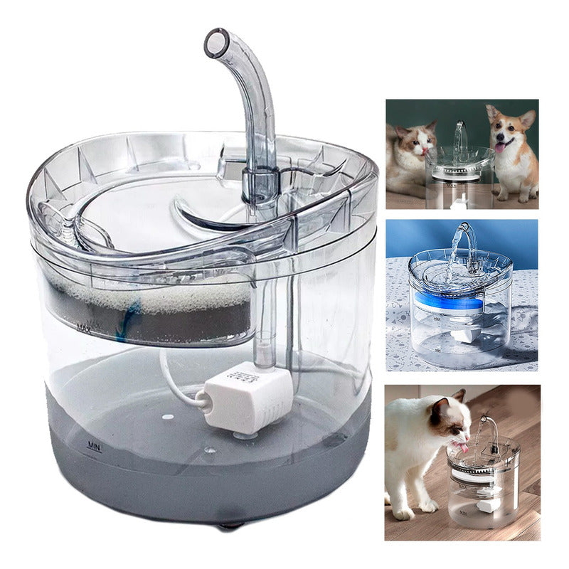 Bebedero De Agua Automatico Gatos Perros Dispensador Transparente