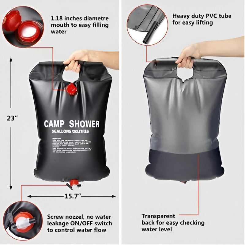 Ducha Portátil Camping Playa 20 L Exterior Compacta