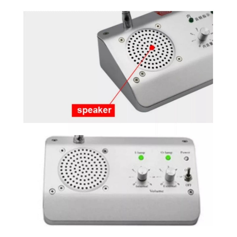 Intercomunicador Microfono Para Bancos Y Cajas Citofono Plateado