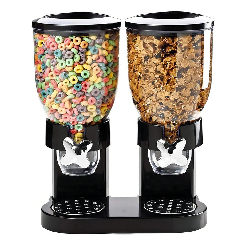 Dispensador De Cereales Doble Cereal Jayma Color Negro