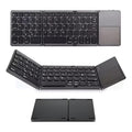 Mini Teclado Con Trackpad Bluetooth Plegable Recargable Negro Español Latinoamérica