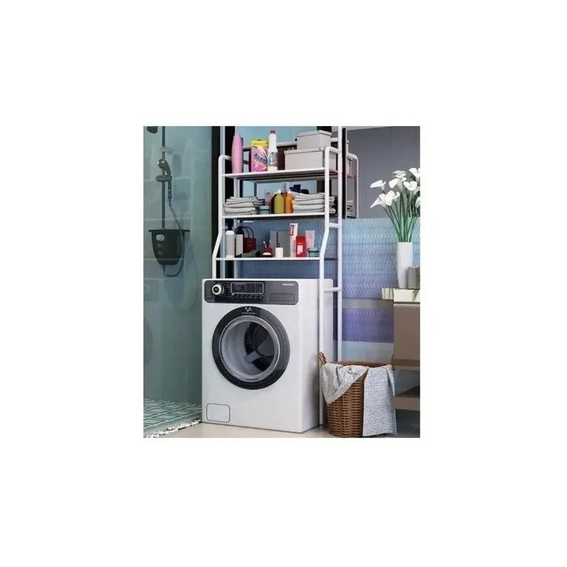 Estante Repiza Para Lavadora Baño Lavandería Organizador Blanco