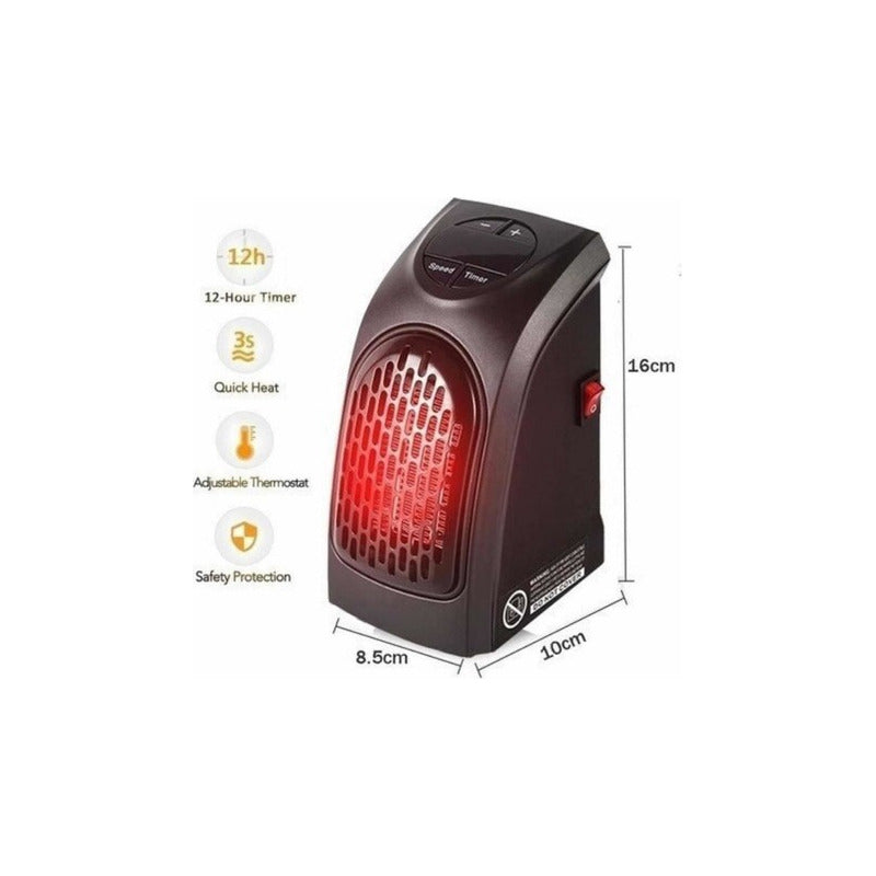2 Calefactores Portátil Electrico 400w + Adaptador Negro