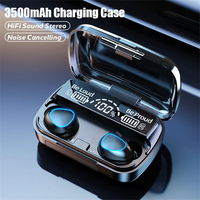 Audífonos Inalámbricos Bluetooth Indicador Carga V5.3 Negro