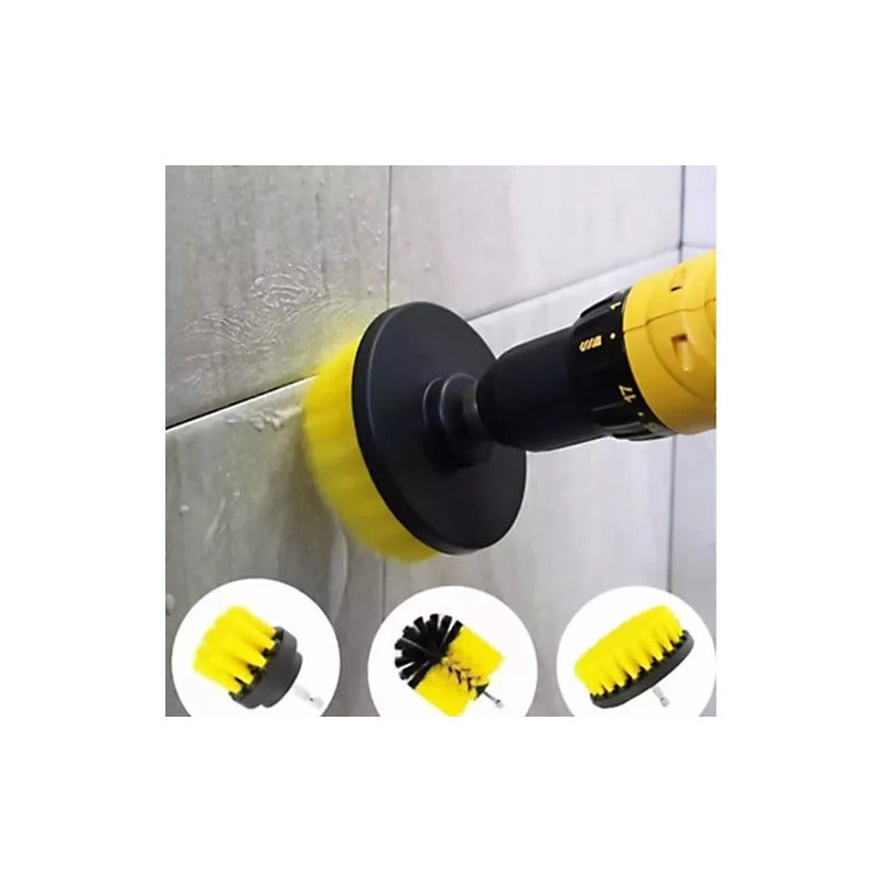 Cepillos Para Baño Taladro Escobillas Cocina Hogar Amarillo