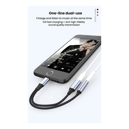 Adaptador Split De Audífonos Y Carga Tipo-c A Audio Jack 3.5