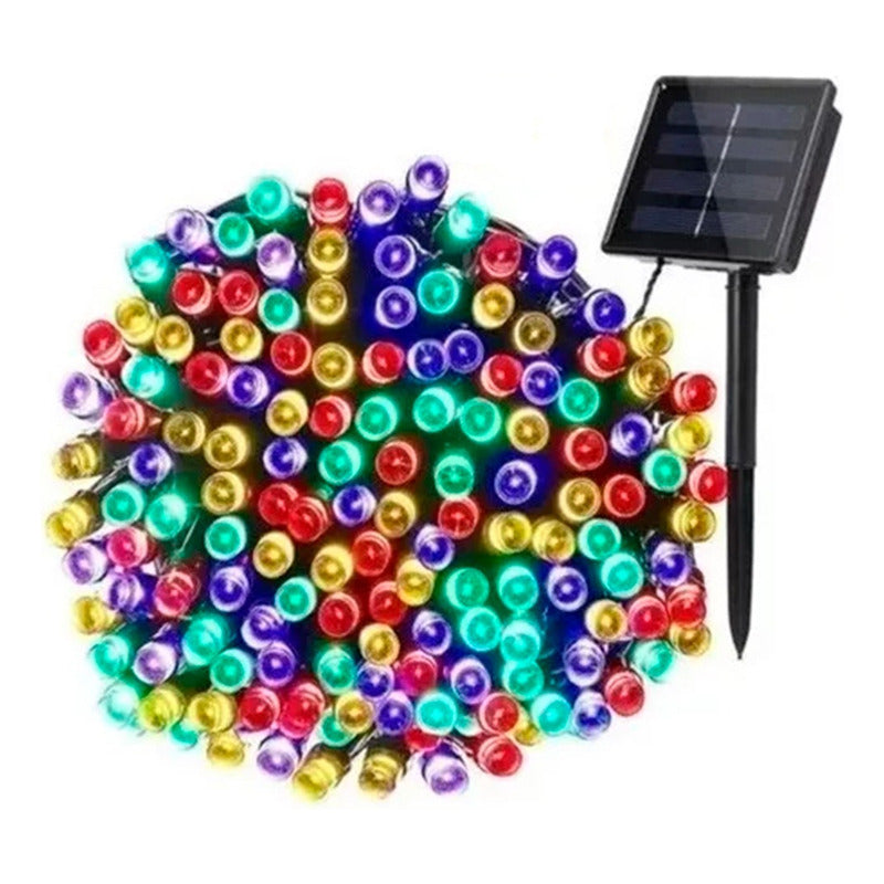 Luces Guirnalda Solar X3 100 Led Cálidas Cálido 10 Metros